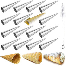 16 moules à roulés à la crème en acier inoxydable, moules à cornets à la crème, moules à croissants pour cannoli, moules à glaces.