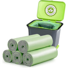 100 Biodegradable Trash Bags, 20 Liter Thick Biodegradable Compostable Trash Bags For Food, Househol