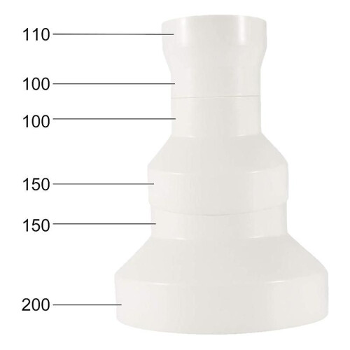 Ventilation Pipe Reducer Adapter Pipe Air Duct Adapter Pipe Connector for Inline Ventilation System(200mm to 150mm) 1