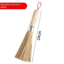 25 cm Bambus-Wokbürste, große Topfbürste, Spülbürste, Küchenreinigungsbürste, Restaurantbürste, natürliche Bambusbürste, Hotelbedarf