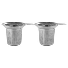 Lot de 2 passoires à thé en acier inoxydable, utilisables comme filtre haute densité pour théière, tasse à café ou filtre à thé anti-fuites.