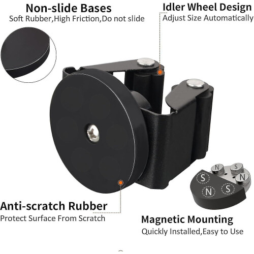 4 supporti magnetici per scope e mop, supporto magnetico resistente per strumenti di pulizia, supporto per mop da parete 2