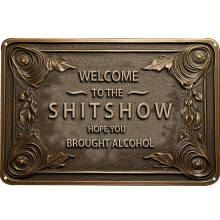 1pc "Welcome" Humorous Retro Aluminum Sign 12x8in, 2D Relief, for Yard, Garage, Bar, Kitchen, Man Cave, Garden - Holiday Gift