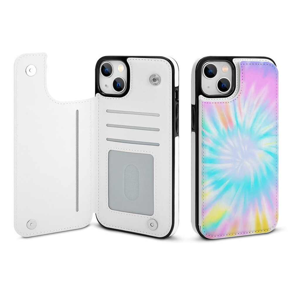 Tie Dye Wallet Case For Iphone 14 Plus, Compatible With Card Holder & Kickstand, Pu Leather Folio Cover With Magnetic Clasp 9389440697171