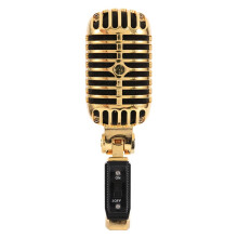 Professional Wired Vintage Classic Microphone Dynamic Vocal Mic for Live Performance Karaoke(Gold)