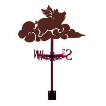 Iron Wind Direction Indicator Weathervane for Outdoor Garden Wind Measuring Tool Pig 265x358mm