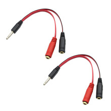 QIANREON Headphone Splitter 3.5mm TRSS 2 Female to 1 Male Headphone rophone Splitter 1/8 TRRS Audio Y Splitters