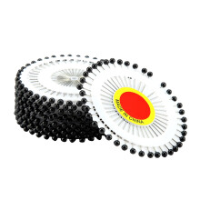 NIKOU 480pcs Pin, Faux Pearl Round Head Pin for Dress Wedding Dressmaker DIY Tool(Black)