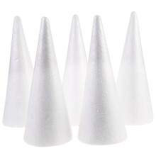 Linaichen cone DIY White Cone Shapes for Floral Projects (5pcs, 24.5x10cm)