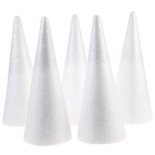 Linaichen cone DIY White Cone Shapes for Floral Projects (5pcs, 24.5x10cm)