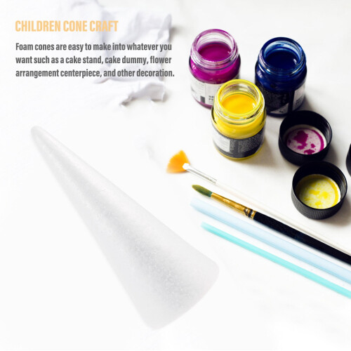 Linaichen cone DIY White Cone Shapes for Floral Projects (5pcs, 24.5x10cm) 1