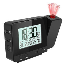 2024, Projection Digital Alarm Clock for Bedroom, Large Ceiling Projection Alarm Clock with USB Port, Battery Backup, 180 Projector, LED Display