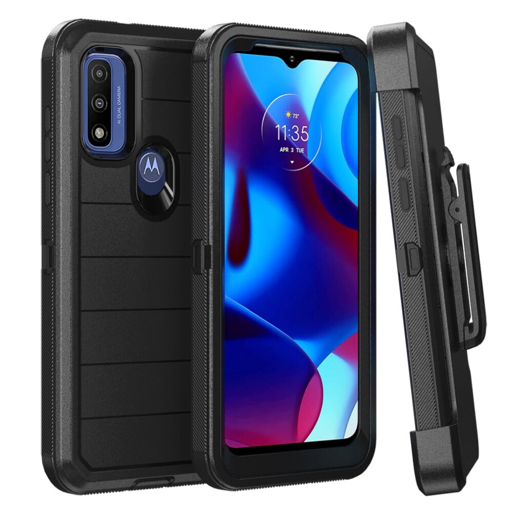 Xhy Moto G Play 2023 Case With Belt Clip, Military Grade Shock Protection, Compatible With Motorola G Play 2023/G Pure/G Power 2022 - Black 9389440247598