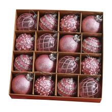 12 Pcs Shatterproof Christmas Balls Ornaments Set, Pink Xmas Tree Decor, Holiday Wedding Party Gift, compatible with tree branches