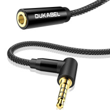 Headphone Extension Cords, 1.2 Meter(4 Feet) Right-Angle 3.5mm TRRS Earbuds Extender with Mic and Audio HiFi