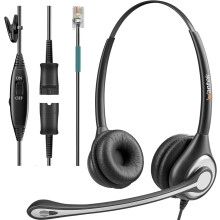 Corded Telephone Headset Mono w/Noise Canceling Mic for Avaya Aastra Allworx Adtran Alcatel Lucent AltiGen
