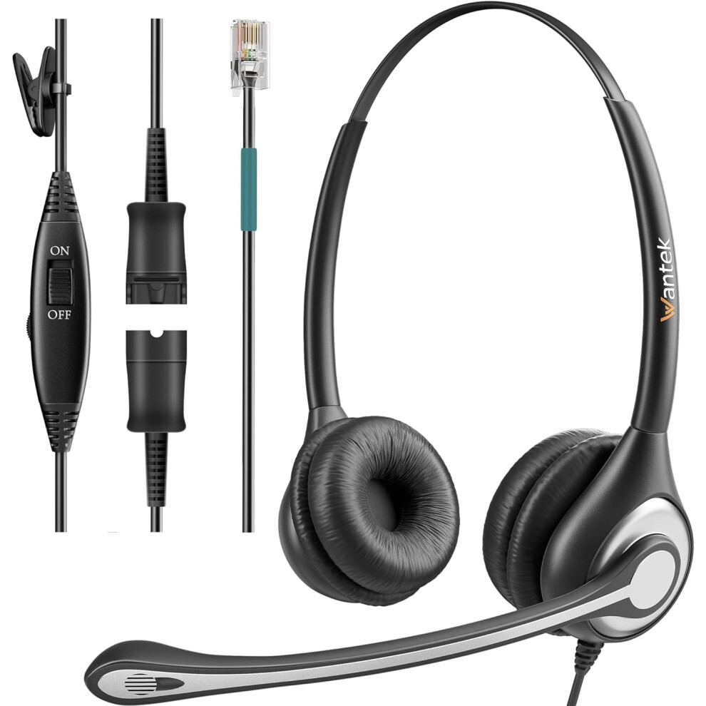 Corded Telephone Headset Mono W/Noise Canceling Mic For Avaya Aastra Allworx Adtran Alcatel Lucent Altigen 9389440395107