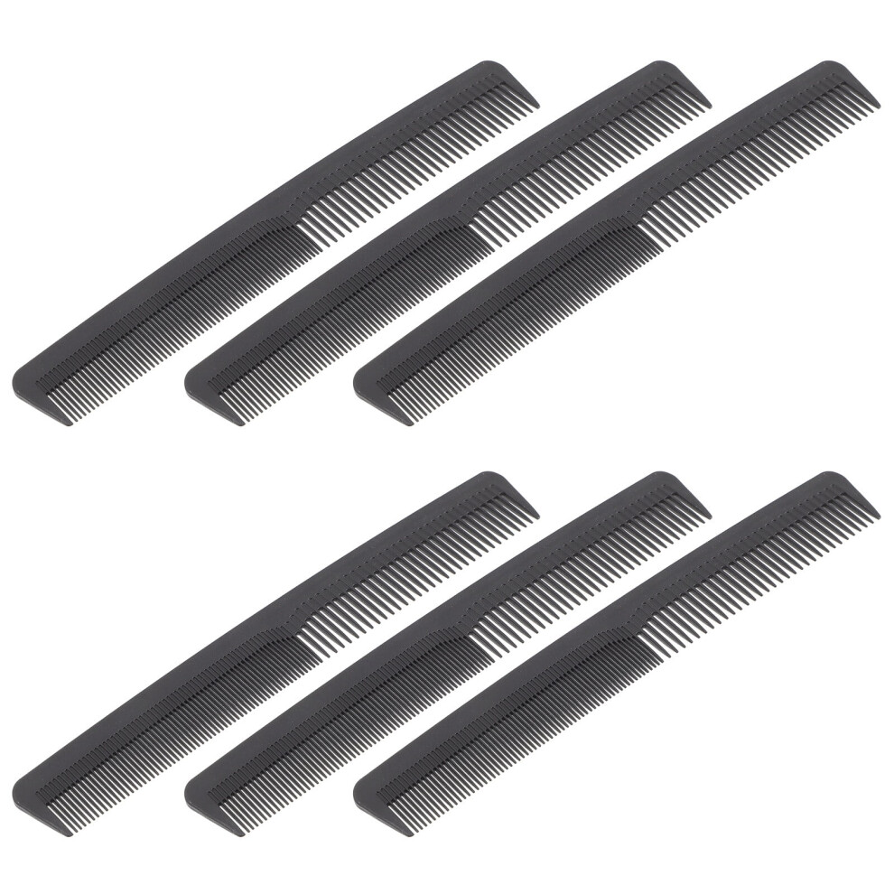 Unisex 6Pcs Double Tooth Combs Fine And Wide Tooth Combs Plastic Hair Combs For Men Women