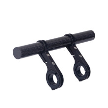 20cm Road Cycling Bike Double Handlebar Extension Mount Carbon Fiber Extender Holder Set Extender Mount Bracket (Black)