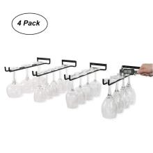 Kitchen Restaurant Wall-Mounted Wine Glass Storage Metal Rack of 4 Pack for Home Kitchen Tool Men Women Gift