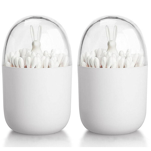 2X Cotton Swab Holder, Small Q-Tips Toothpicks Storage Organizer ()