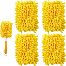 QUTETN Reusable Duster Refill Compatible with Swiffer Hand Duster - 360 Heavy Duty Microfiber Refills for Ceiling Fan & Extended Handle - 4 Pack