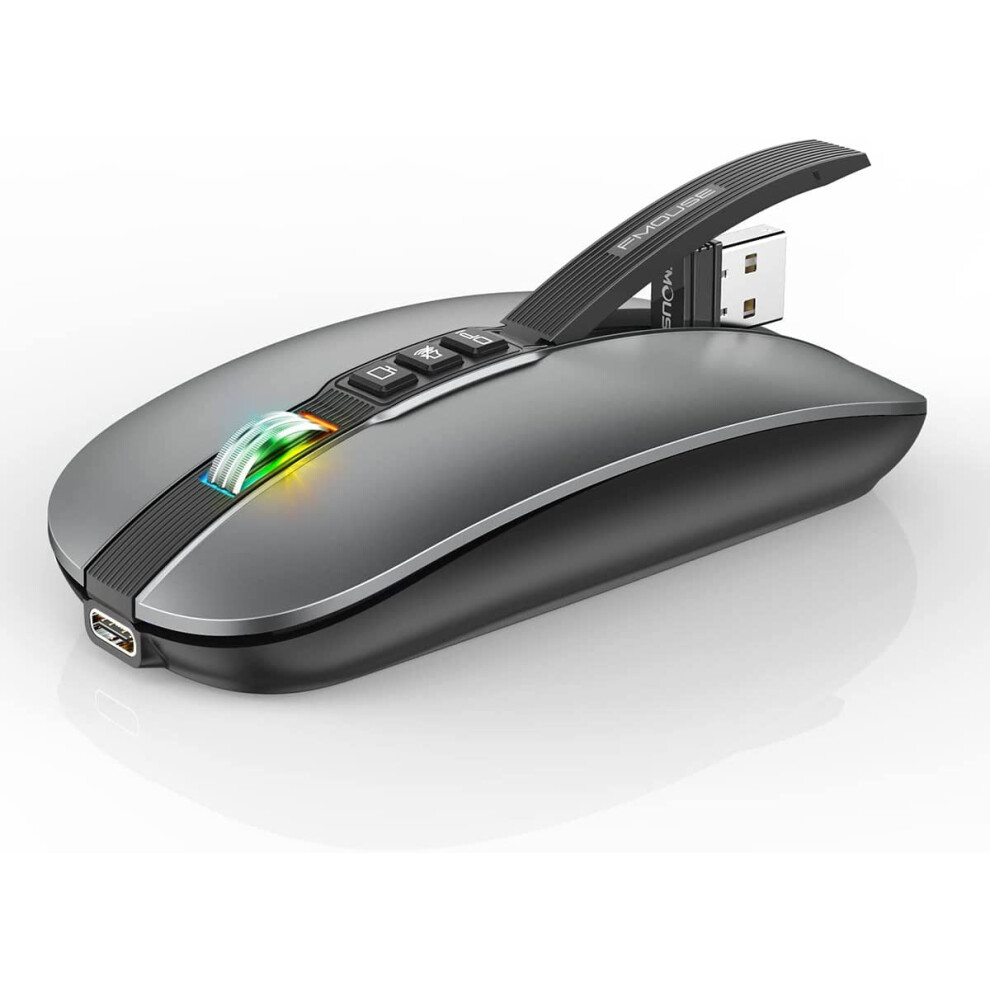 Silent Wireless Mouse, Slim Travel Mouse With Usb Receiver, 2.4G Wireless Bluetooth 5.1 Dual Mode 2400 Dpi Quick 9389440792425