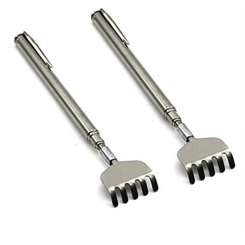 2Pcs Telescoping Back Scratcher Extendable Metal Telescopic Massager Extends Backscratcher