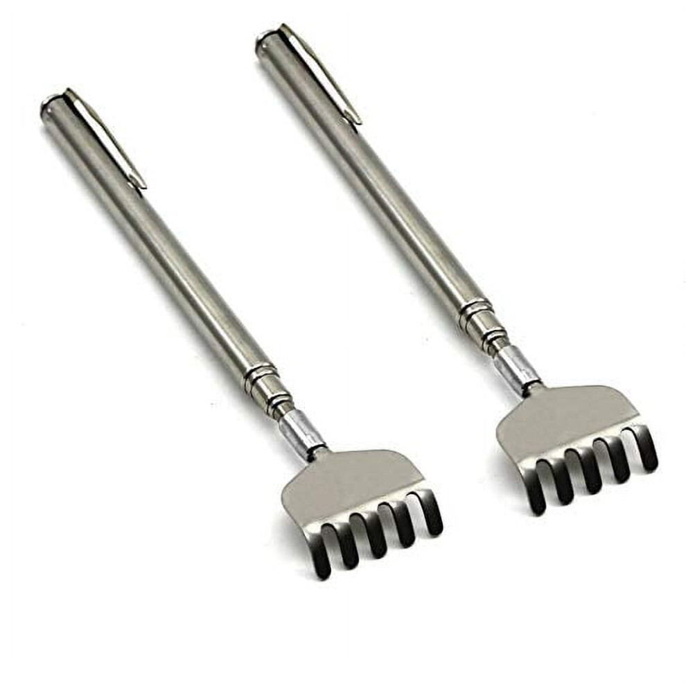 2Pcs Telescoping Back Scratcher Extendable Metal Telescopic Massager Extends Backscratcher