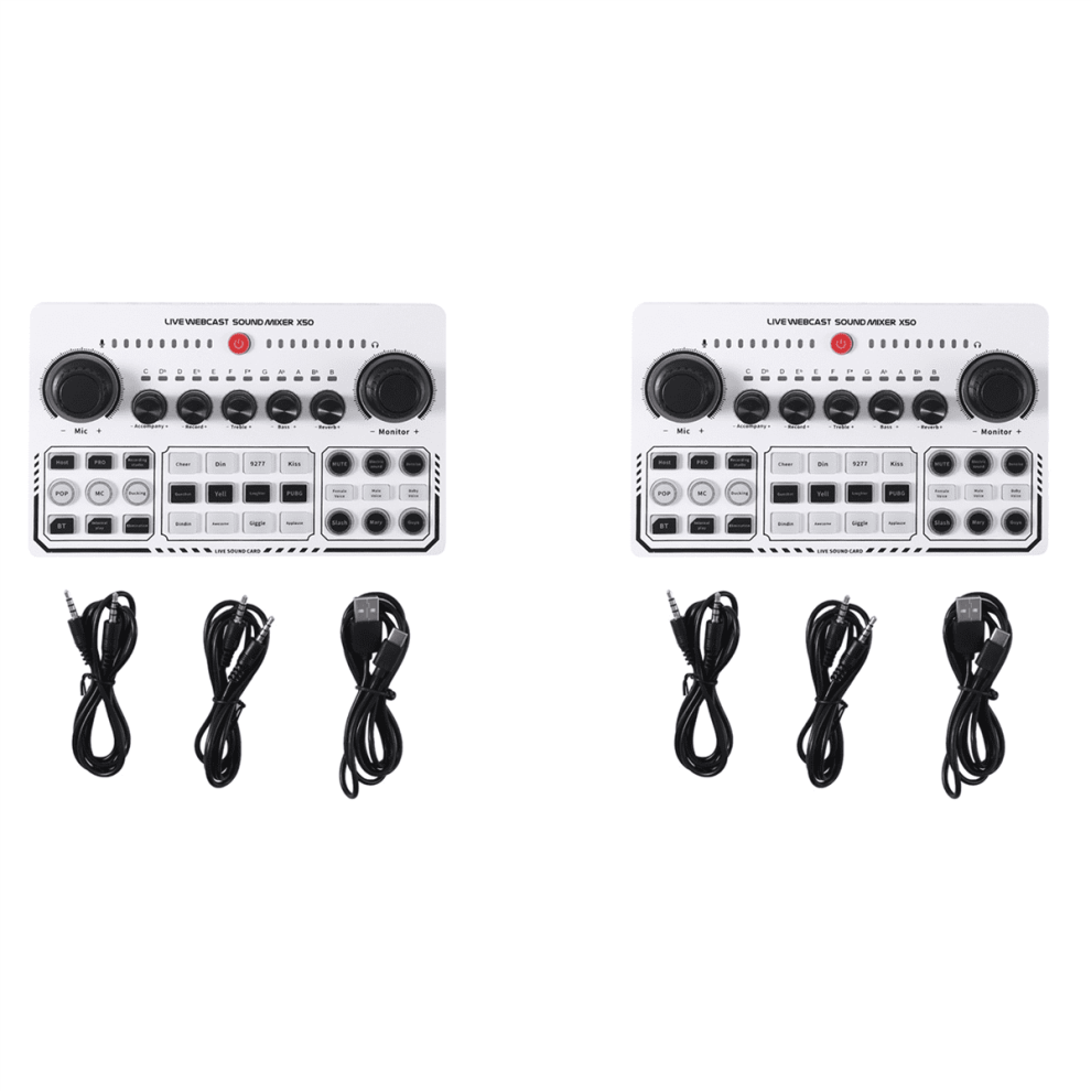 2Set X50 Professional Recording Studio Sound Cards Usb Sound Card Live Broadcast Audio Mixer Interface 9389440793323