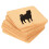 Set of 6 Cork Drink Coasters Pug (Square) 1