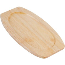 Oval Wooden Fajita Underliner 12-5/8" x 9" x 3/4", Fits 8-7/8" x 5-7/8" Fajita Pan, Sizzle Griddle Base for Home & Restaurant