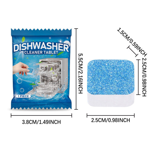 UNLLLL Dishwasher Cleaning Effervescent Tablets, Multi-effect Solid Tablets for Removing Dirt, Dust, Odor, Oils, Grease, Household Cleaning 2
