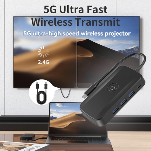 Wireless Screen Thrower USB 3.0 Phone Computer Screen Thrower PD100W Fast Charger Docking Station Type C Screen Thrower 2