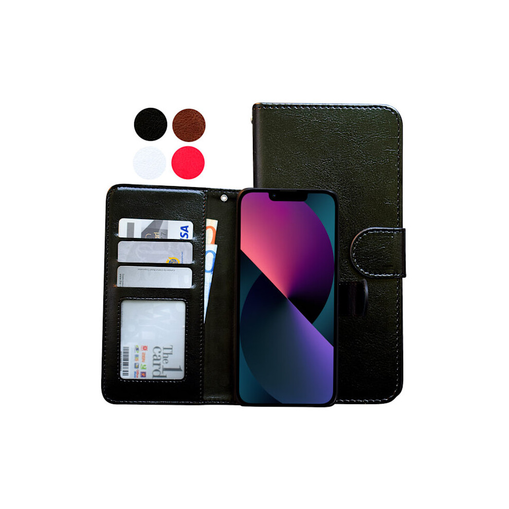 Simple Elegance For Compatible With Iphone 13 - Wallet Case! Black 9389440567399