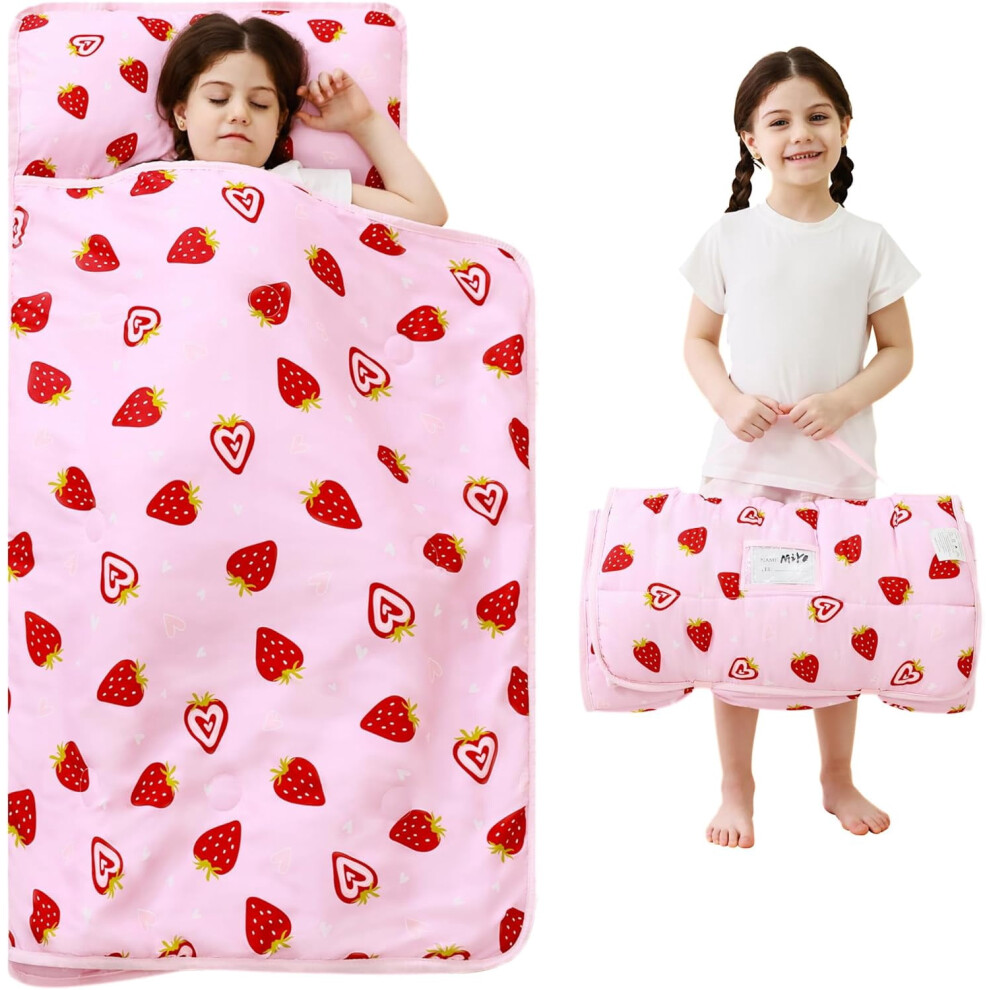 Extra Large Toddler Nap Mat with Pillow & Blanket, Slumber Bag for Daycare, Preschool, Travel, Camping - Compatible with Kids Sleep Needs