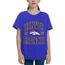Broncos Kids Short Sleeve Shirt Sports Football Team Logo for Baseball Fans Gifts Suitable For Boys And Girls