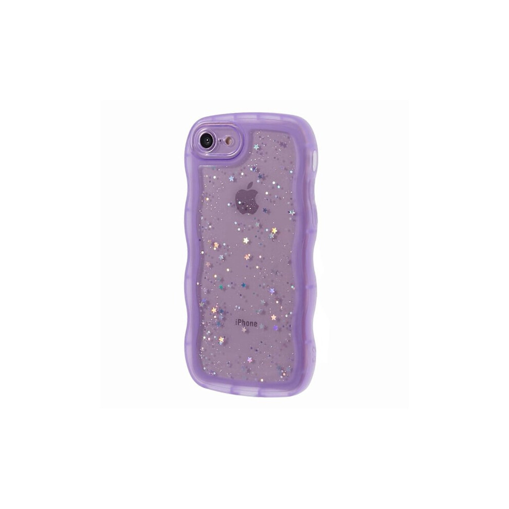 Jtw Series Case For Compatible With Iphone 7/8/Se (2020)/Se (2022) Glitter Stars Wavy Edge Tpu Protection Multicolor Style B Purple 9389440567825