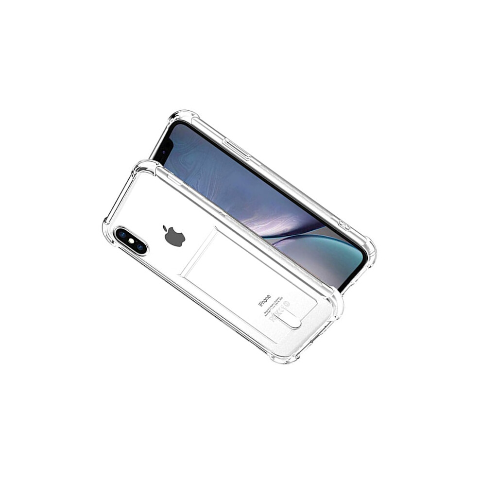 Powerful Silicone Case With Card Slot Floveme - Compatible With Iphone Xs Max Transparent 9389440567740