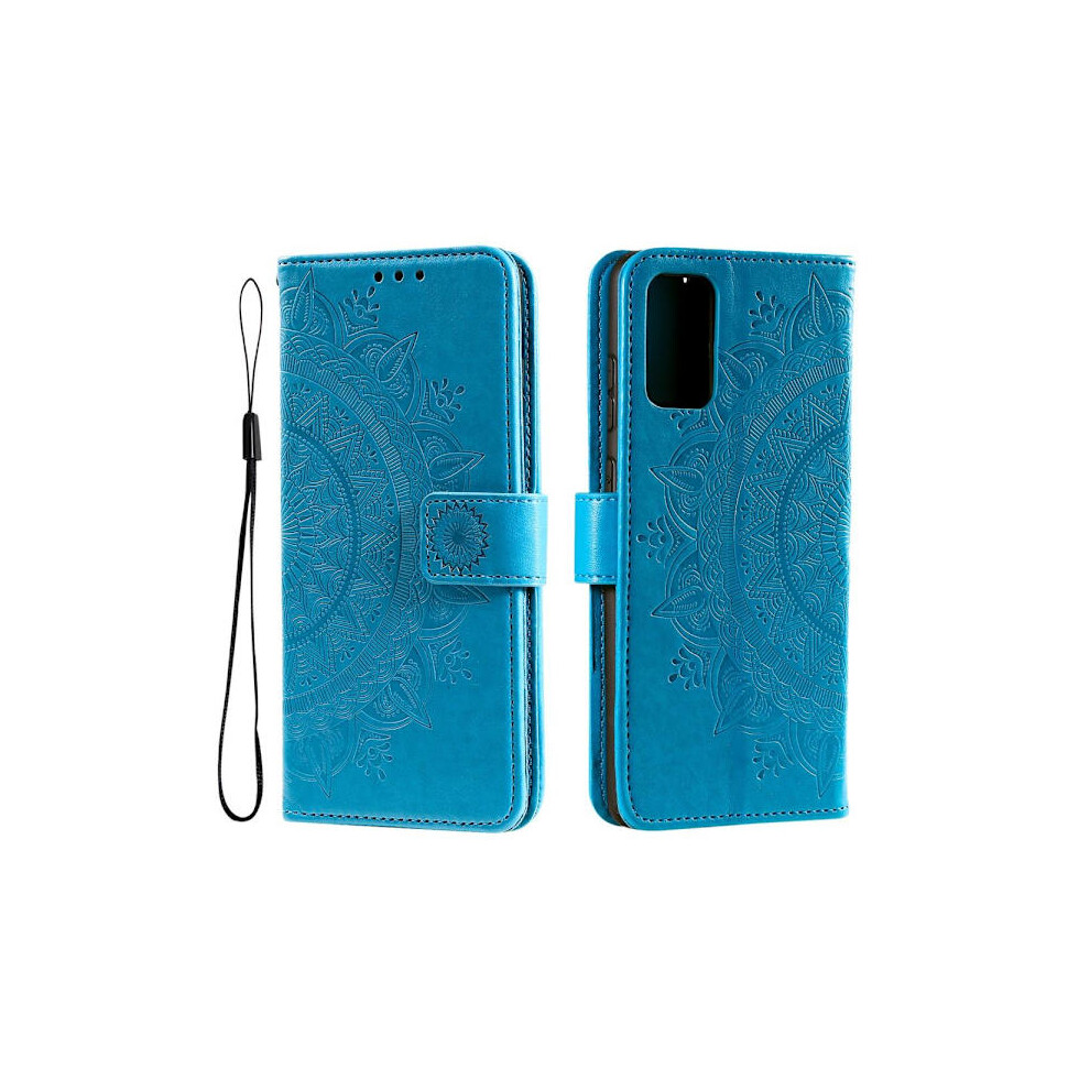 Skalo Compatible With Samsung A33 5G Mandala Wallet Case - Blue 9389440567528