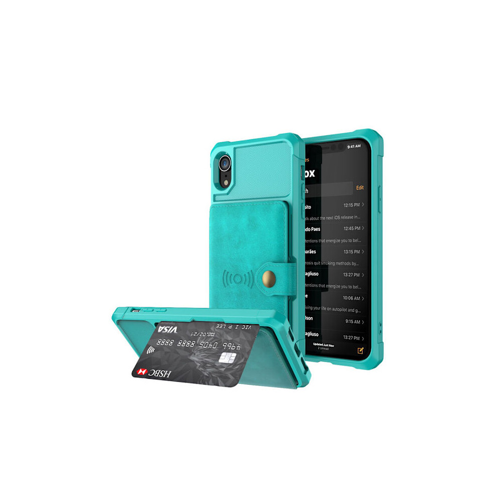 Compatible With Iphone Xr - Case With Card Slot Green 9389440655706
