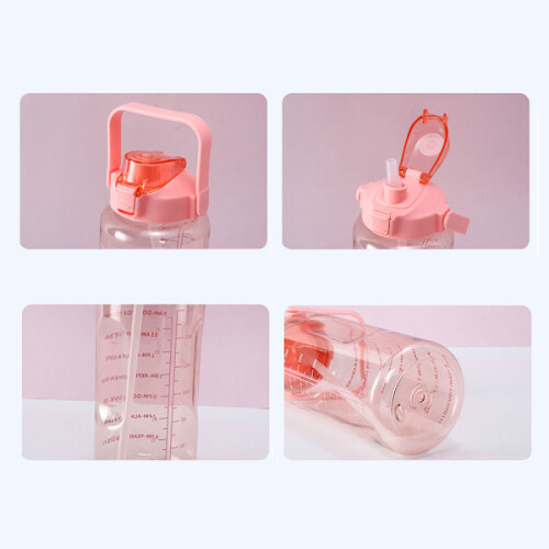 2 liter motivation bottle with schedule - Pink 1