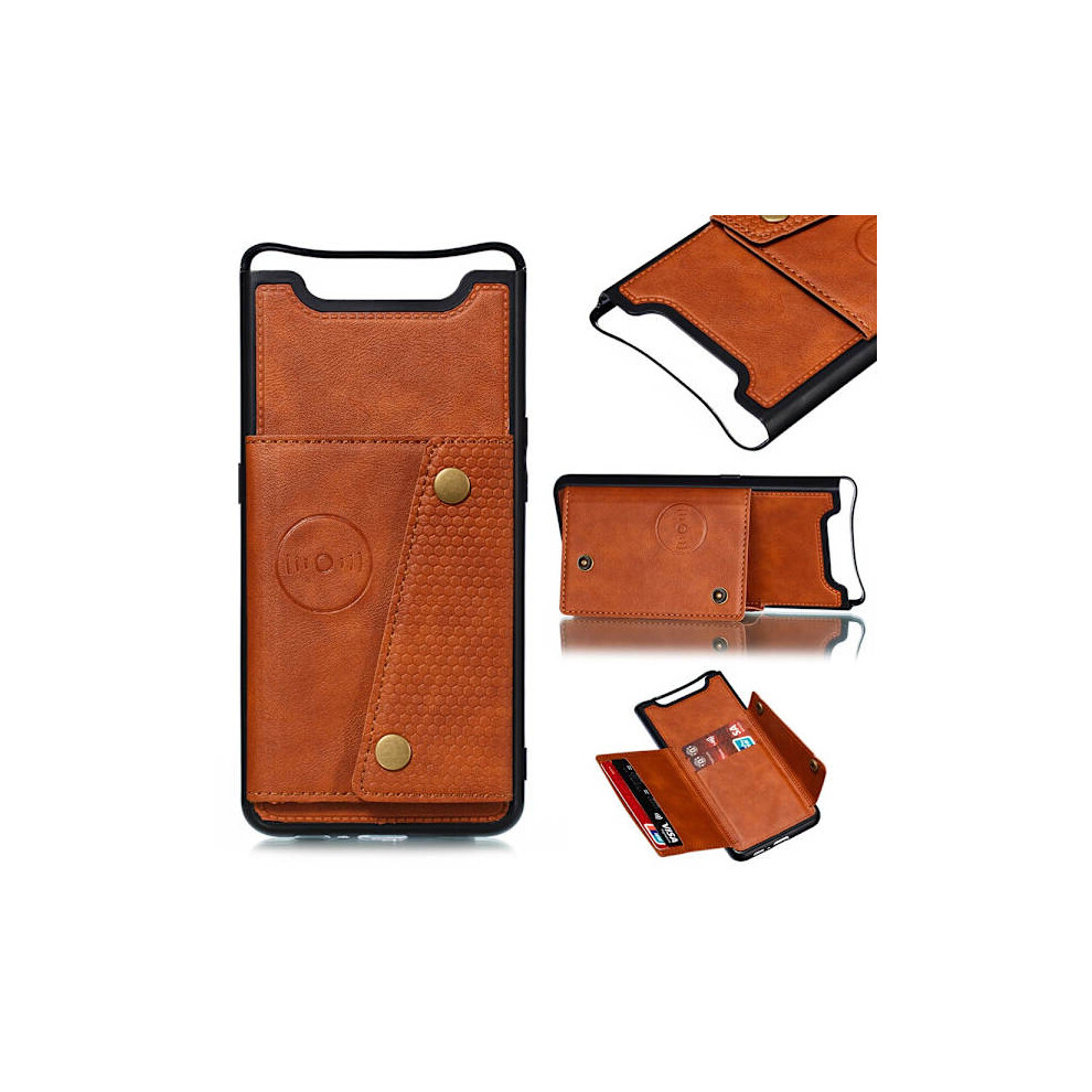 Case With Card Slot - Compatible With Samsung Galaxy A80 Light Brown 9389440655799