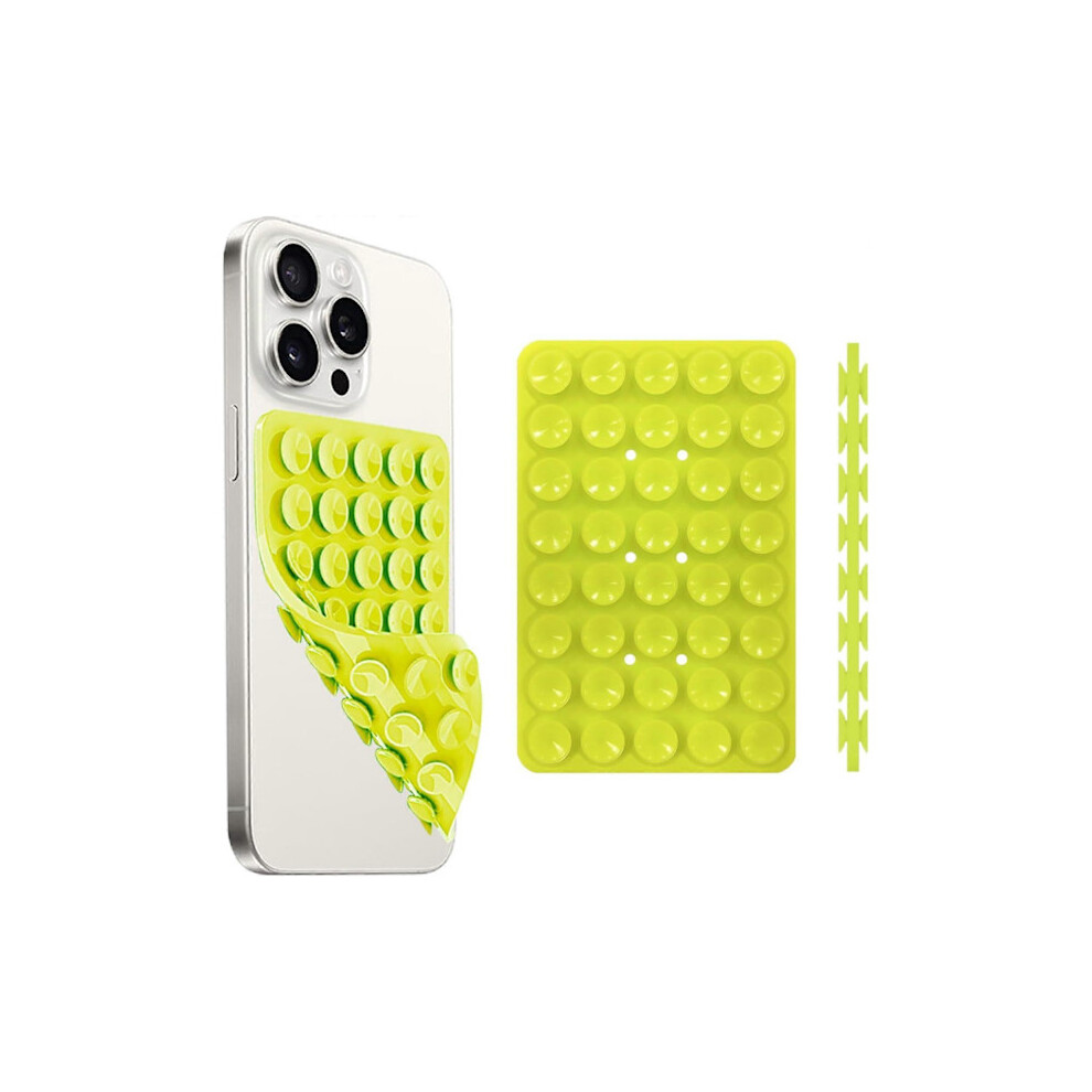 New Silicone Suction Cup Phone Case Mount Double Sided, Phone Accessory Handsfree Strong Grip Holder For Selfies And Videos Yellow 9389440655874