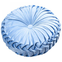 15x15x4 in Round Cushion, Solid Velvet Pillow Compatible with Chair Sofa Bed Car Decor, Light Blue