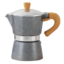 Italian Moka Pot 3 Cup Stovetop Espresso Maker with Rich Flavor and HeatResistant Handle, Starry Grey