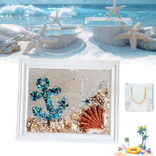 Sea Glass Art Kit, 2024 New Resin Art Kit for Adults, DIY Beach Art Craft, Frame Gift for Friends, Birthday Present