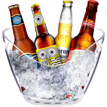 Ice Bucket for Parties - Clear Beer Bucket 3.5 Liter - Ice Bucket for Beer, Wine and Champagne Chiller (1-Pack)