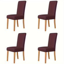 DEKAXID 4/6pcs Chair Slipcovers Waterproof Milk Fiber Fabric Back Chair Covers For Dining Room Restaurant Kitchen Home Decor