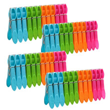 Back to School: 48PCS Colorful Plastic Clothespins, Windproof Laundry Clips, compatible with washing lines & hangers, Home Supplies